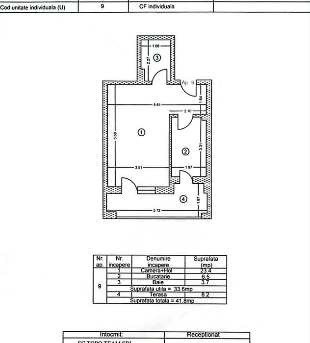 DIRECT PROPRIETAR Vând Garsoniera+terasǎ+loc parcare privat