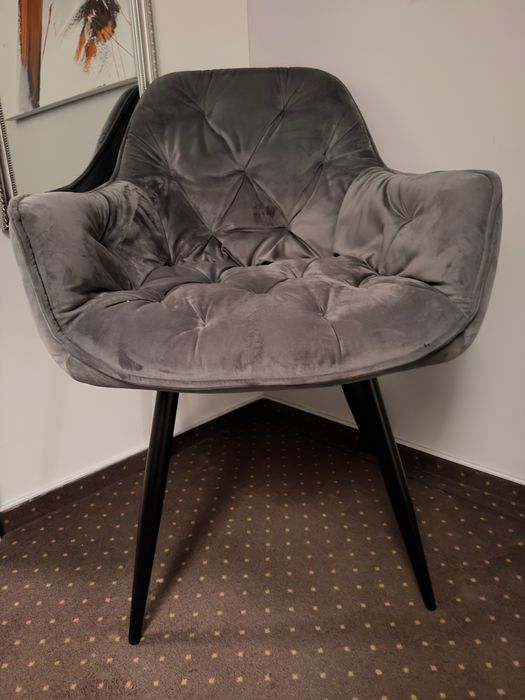 Scaune catifea gri, stare perfecta