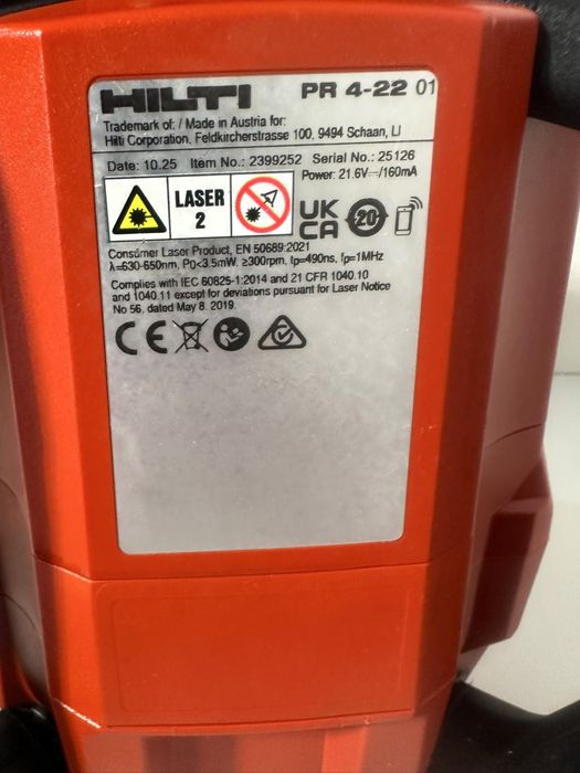 Hilti PR 4 -22 nuron laser exterior