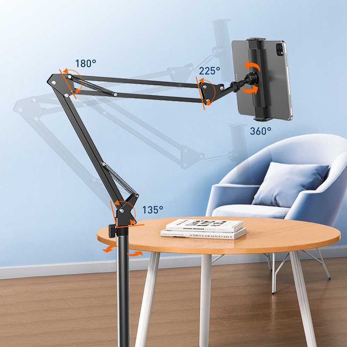 HSU L10 Pro  подова стойка за таблет/телефон – захват до 33 см, 360°