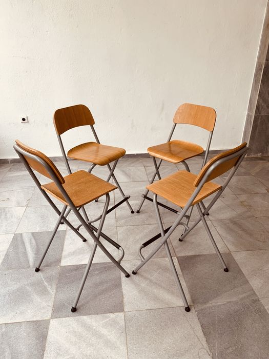 Скандинавски сгъваеми бар столове – 4 броя | Minimalist Nordic Design