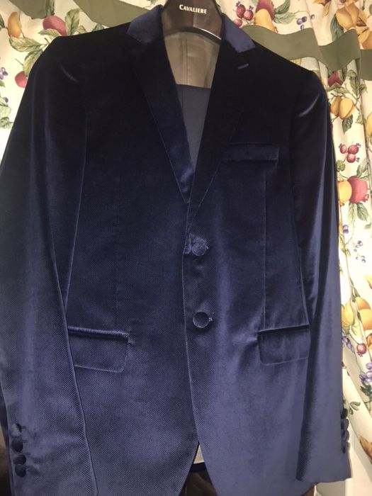 Costum Cavaliere Albastru din catifea, masura M