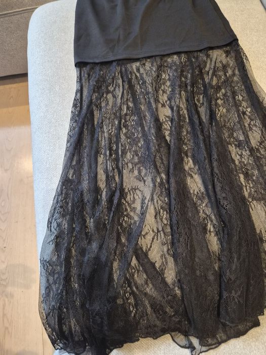 дантела  пола черна