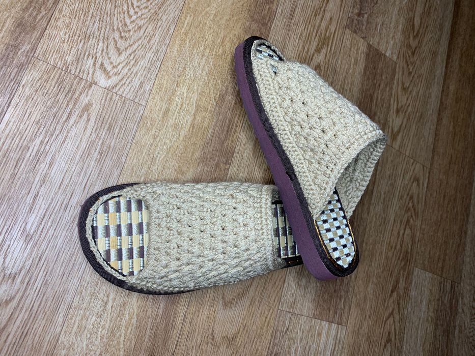 Обувь тапочки вязаная