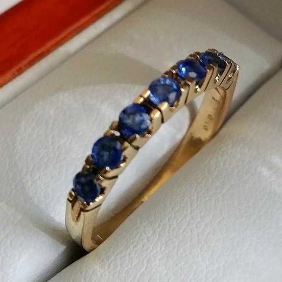 inel aur 14k cu safire naturale royal blue