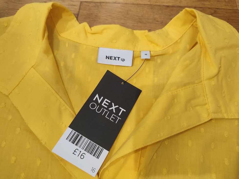 Чисто нова NEXT жълта дамска риза с къс ръкав размер 44