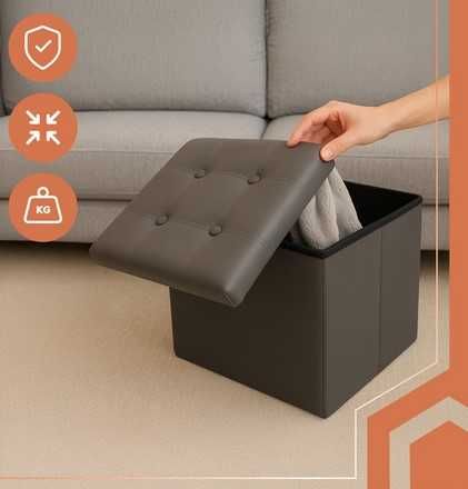 Табуретка 3в1 тайник, стол, и домашна стълба - сиво или черно