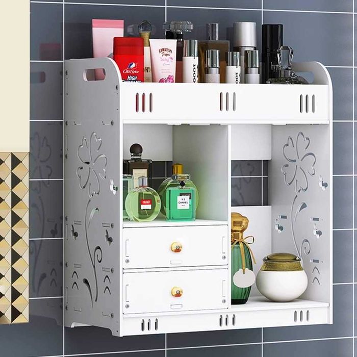 Водоустойчив Шкаф за Баня, Органайзер за баня в бял цвят