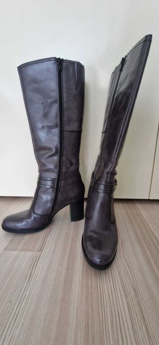 Cizme damă Benvenuti piele, toc 8 cm