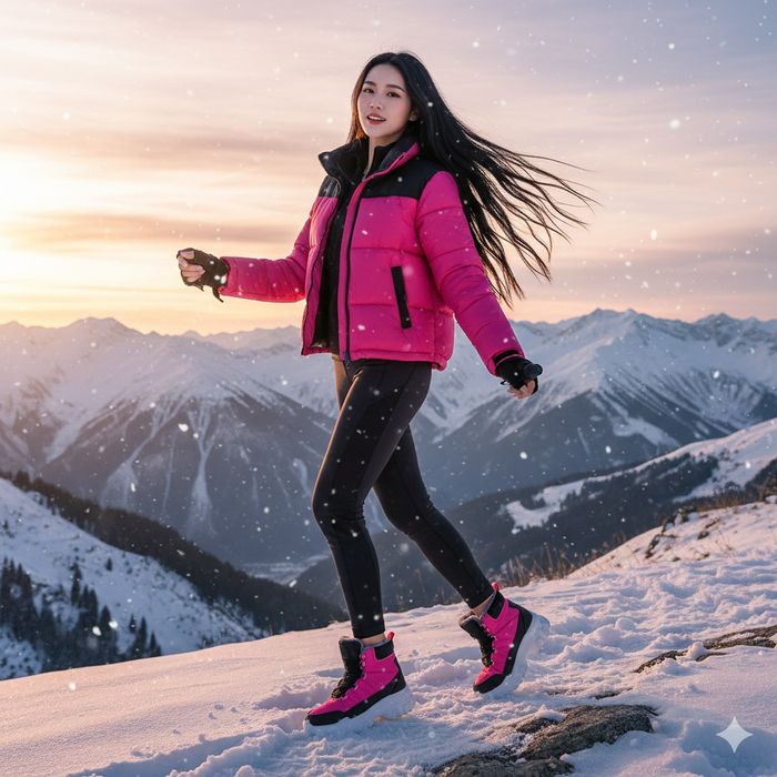 Ghete Fuchsia cu talpa inalta