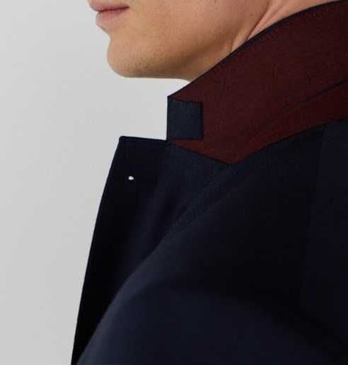 Sacou blazer slim 52 XL premium Vitale Barberis lana super 120's navy