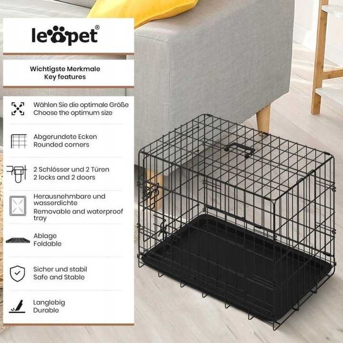 Сгъваема клетка за кучета Leopet 107 x 69 x 75,5 см XL