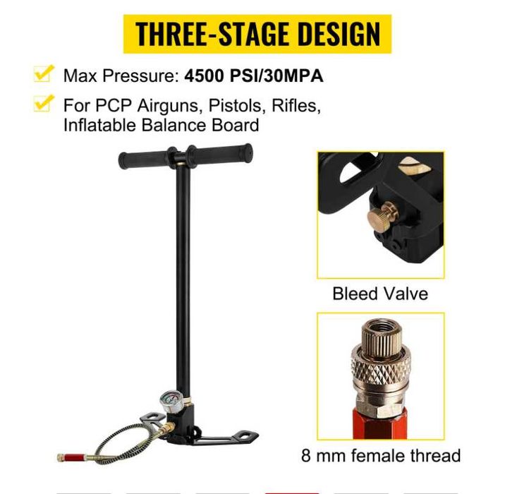 Pompa presiune PCP 200Bar Butelie Paintball Airsoft Scuba Diving