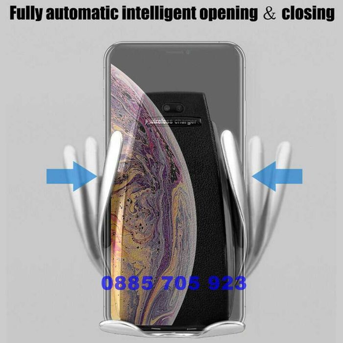 Стойка за телефон с безжично зарядно S5 10W Fast Wireless Charger