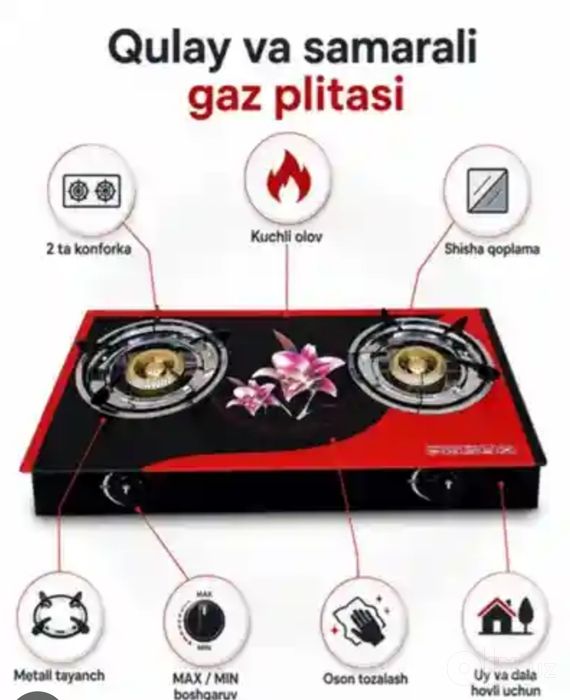 Gaz plita nastolniy Настолная газ плита настольные двухкамфорни газовы