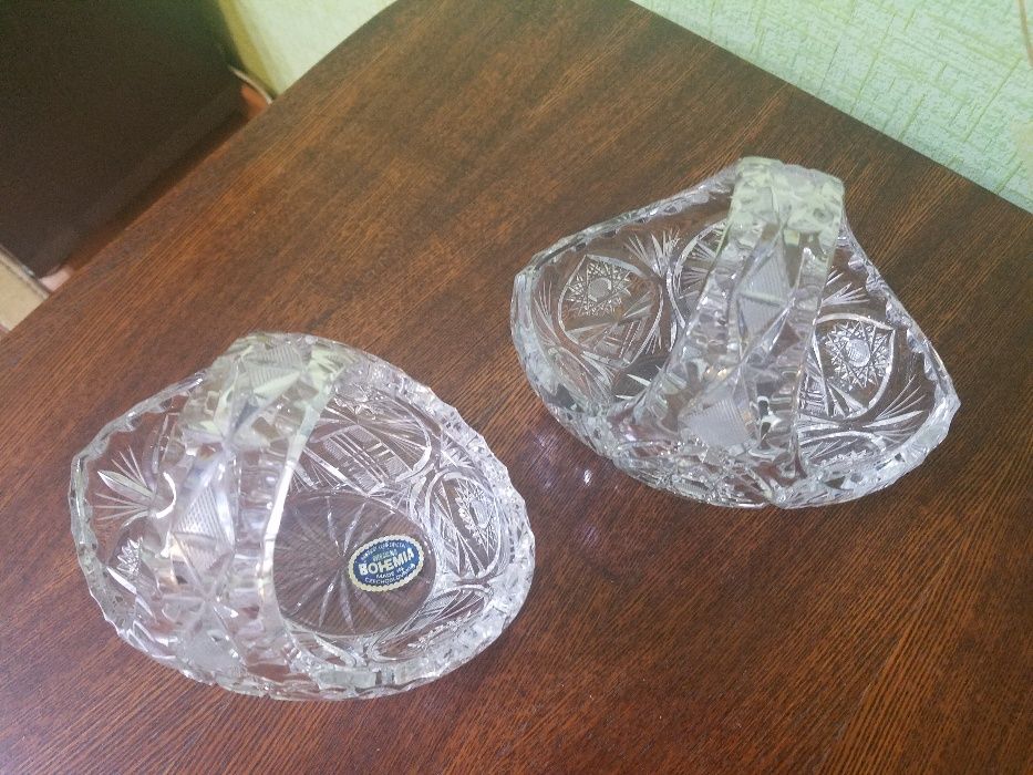 Хрустальные вазы "BOHEMIA", Чехия. В упаковке.