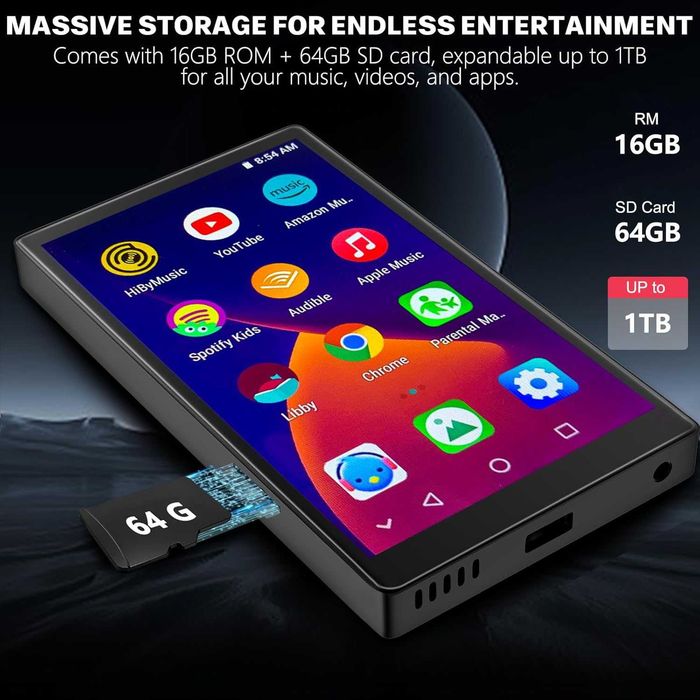80GB MP3 плейър с Bluetooth и WiFi