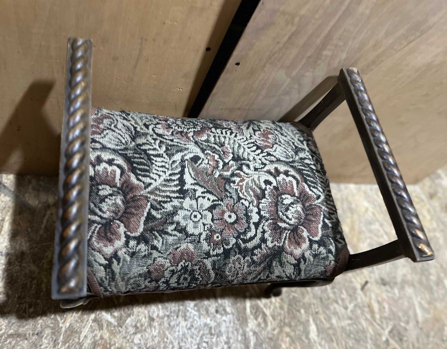 2 buc Taburet Vintage Stil Rococo; Bancuta cu sezut tapitat; Scaun
