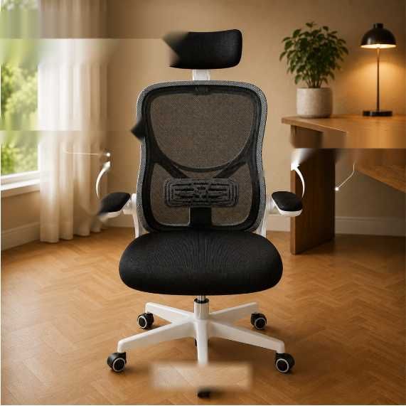 Компьютерное кресло ErgoFlex Basic, черно-белое