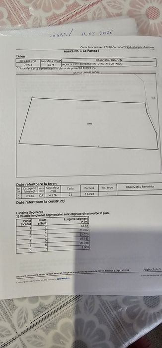 Vand teren intravilan /livada 4976m Valea Sasului