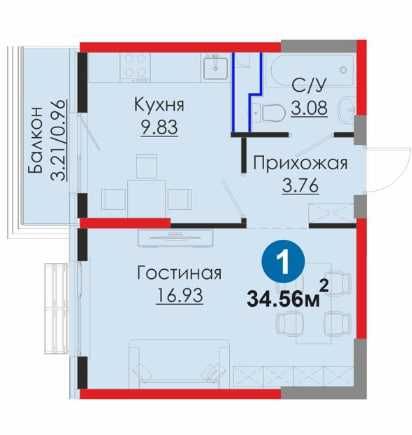 Готовый дом, скидка 12%! 1-комнатная у Alfraganus за 58 172 у.е. (S)