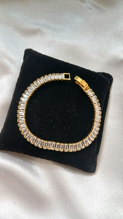 Brățară Noua  Tifanny Tennis Silver Gold 18k