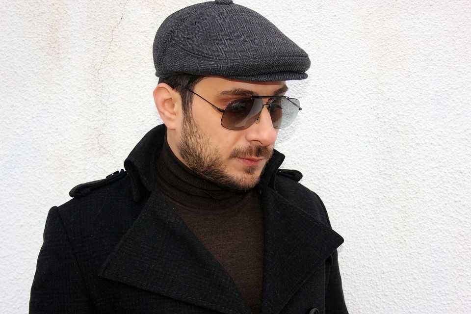 Basca Tweed "Hugo" (neagra, gri sau gri inchis)