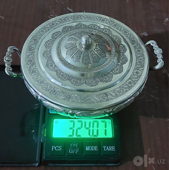 Антикварная Сахарница Серебро 84 пробы Вес 324 гр. По Цене за 1 грамм.