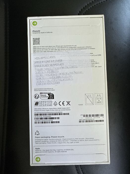 iPhone Air 256 gb nou, sigilat, factura si garantie 2 ani