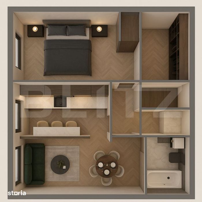 Apartamente moderne cu 2 camere, balcon si dressing - bloc nou in Ghim