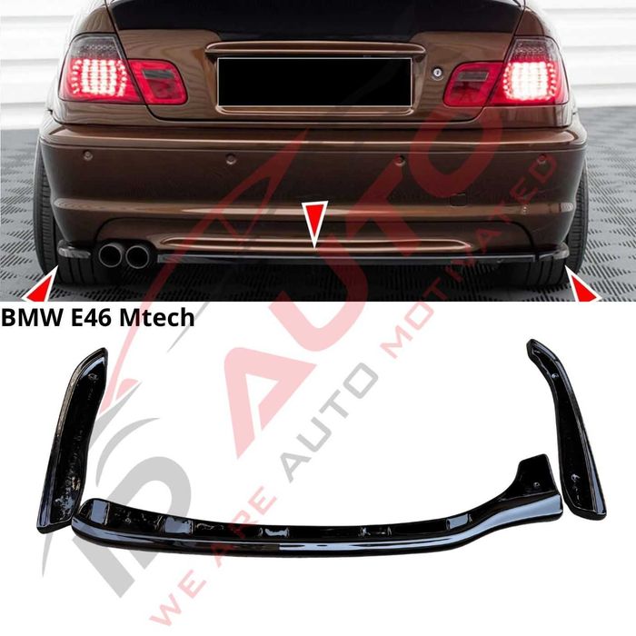 Добавки за задна M-Tech броня за BMW E46 седан – Черен гланц, бмв е46