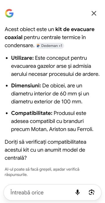 Prelungire evacuare gaze centrală
