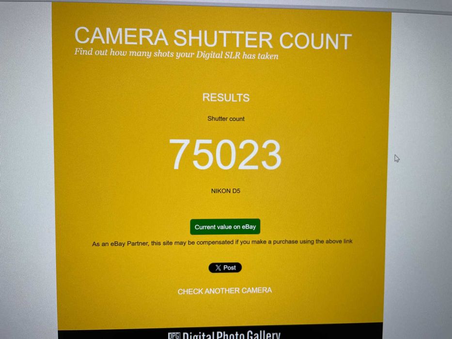 Nikon D5 - 75k cadre