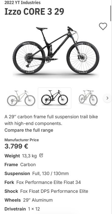 YT Industries Izzo CF Core 3 29"