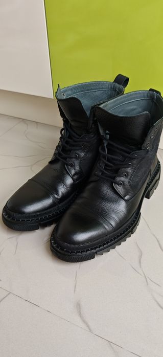 Bocanci tip army, Piele, Negri, 42.5