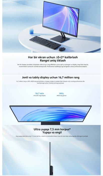Redmi Monitor A24 100Hz yangi karobka