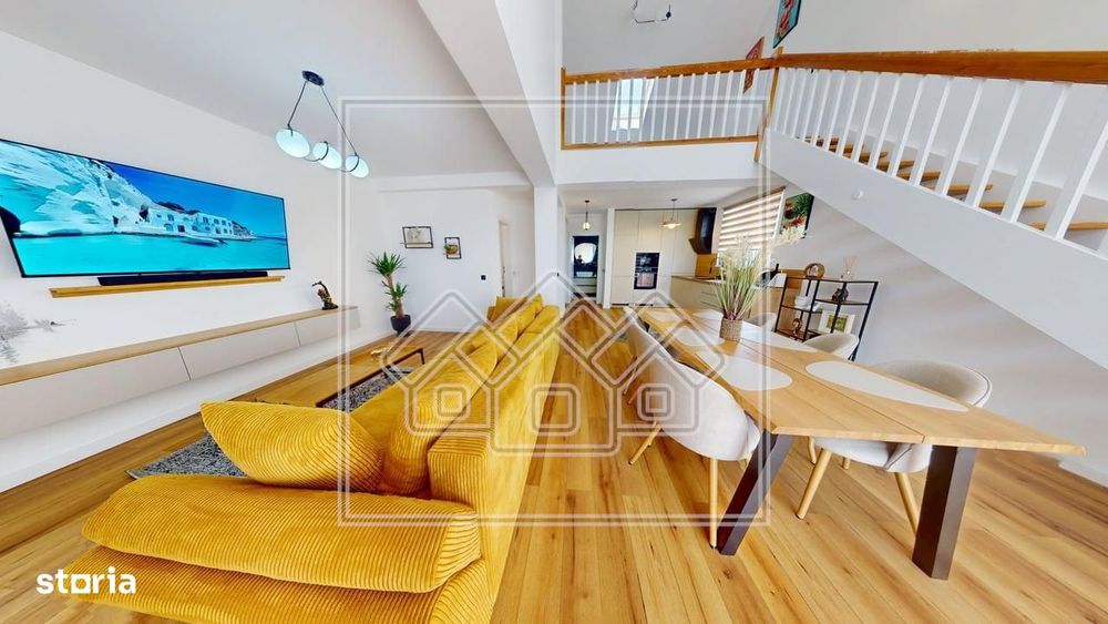 Penthouse cu design deosebit, mobilat modern, terasa