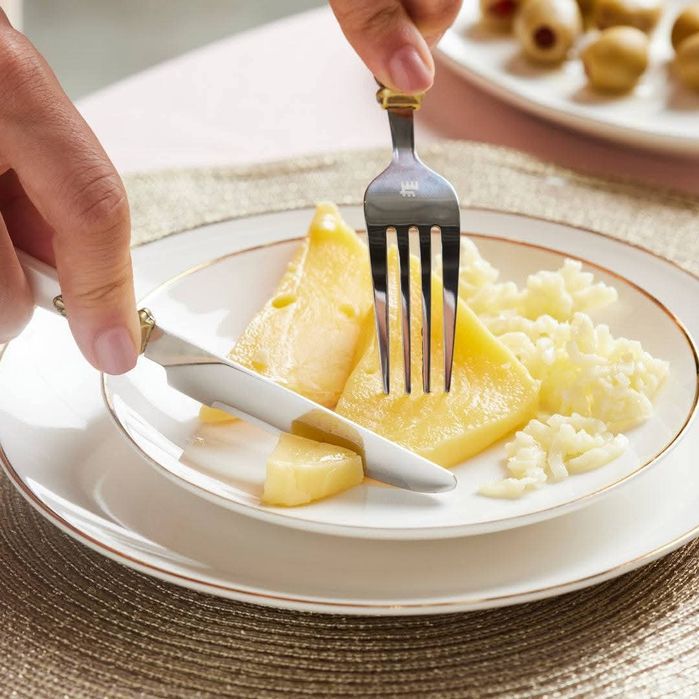 Нов Сервиз за Хранене 26 Части Karaca Elegance Bone Marcelo Gold