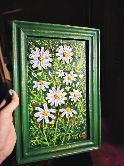 Картина "Ромашки" 20х30. Акрил и текстурная паста