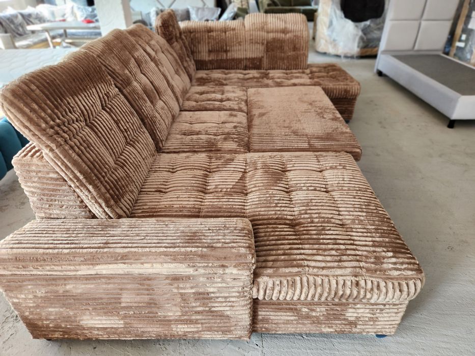 NOU Coltar U, extensibil, 330cm, cappuccino