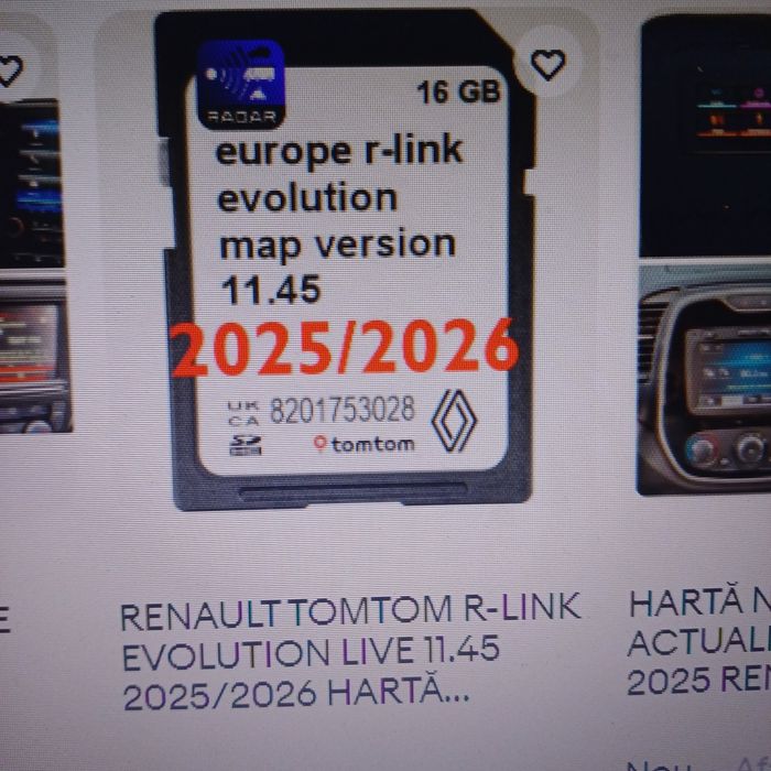 Card GPS Renault R-Link V.11.45/2026