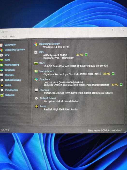 NOU-UNITATE PC Sistem GAMING,AMD Ryzen 5 5600GT,16gb DDR4,RTX 5060,m.2 1TB