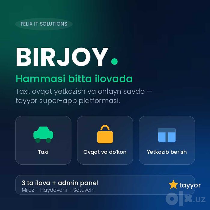 Taxi, yetkazib berish va onlayn savdo bitta ekotizimda