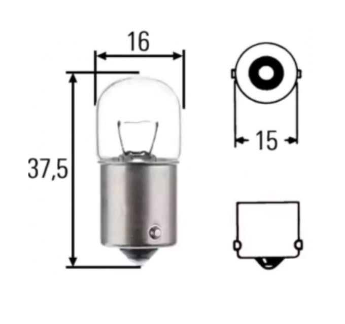 Bec pozitie ciresa auto R5W Osram 24V; 5W; original; BA15s; 5627, 10 buc