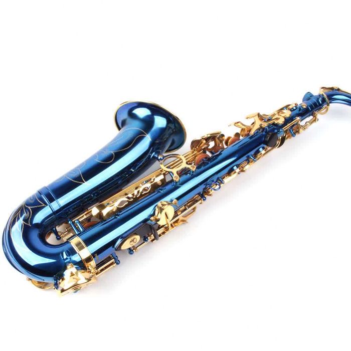 Saxofon Alto Karl Glaser ALBASTRU+AURIU NOU curbat Saxophone Germania