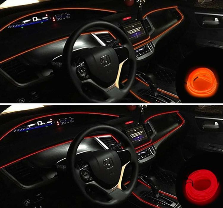 5М Амбиентно осветление за кола - (5/12V USB)