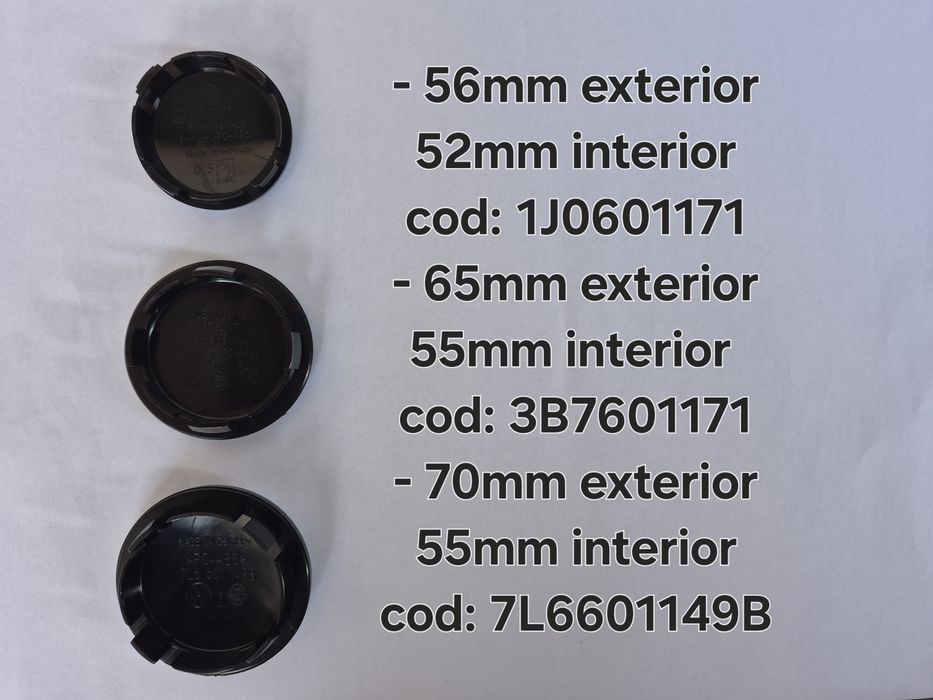 Capace centrale jante vw de 56mm ,65mm respectiv 70mm