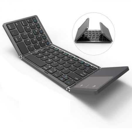Wirelss rechargeable mini touch bluetooth foldable keyboard for ipad
