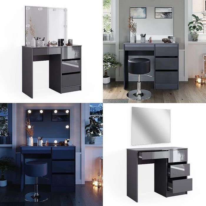 Тоалетка "onyx gloss  90 см с led огледало