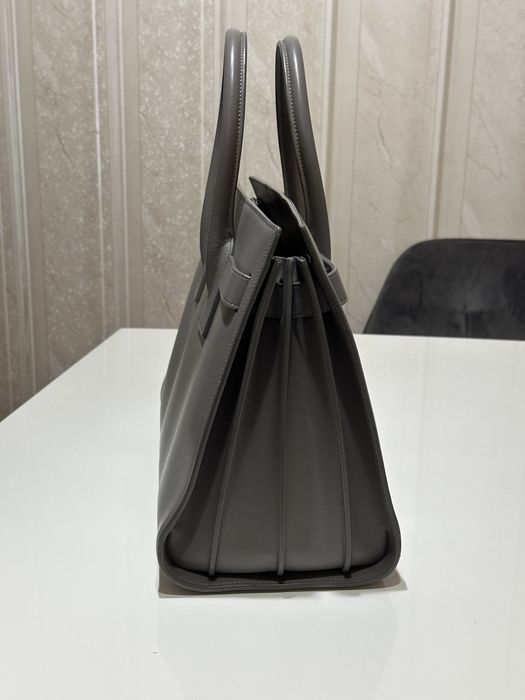 Дамска кожена чанта Saint Laurent Sac De Jour Large / Grey